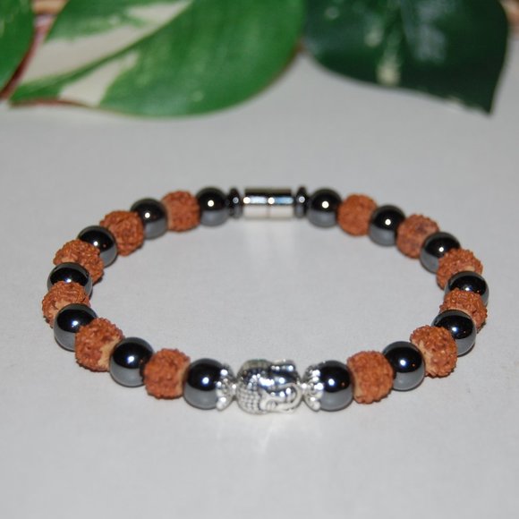 Buddha Bracelet,Rudraksha Bracelet,Yoga Bracelet,Mala Buddhist Bracelet,Rudraksh - Picture 3 of 3